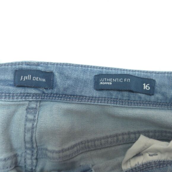 J Jill Womens 16 37x28 Blue Authentic Fit Cropped Slim Straight Jeans - Picture 3 of 6